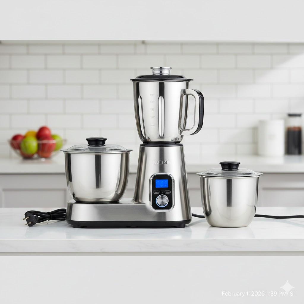 Preethi Eco Fresh Mixer grinder | 750 Watt Mixie | Made fresh, stays fresh | Food Sense Technology| Grinding+ Storage jar | MG-282 (Blue)